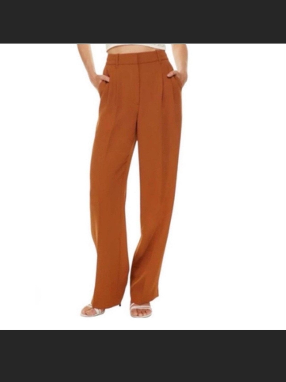 ARITZIA Wilfred Effortless Pant Rust Terracotta Brown Wide Leg Pants